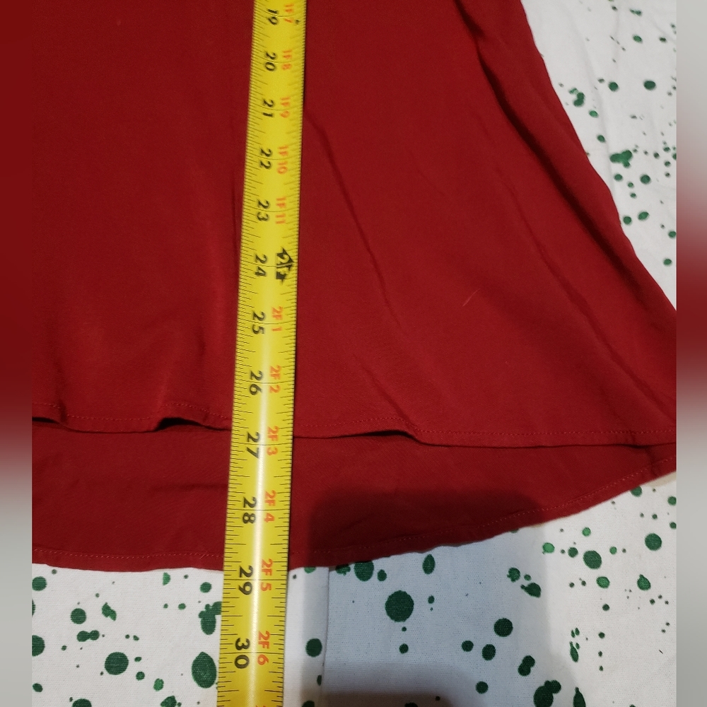 Silky Red Button Down - Picture 6 of 9
